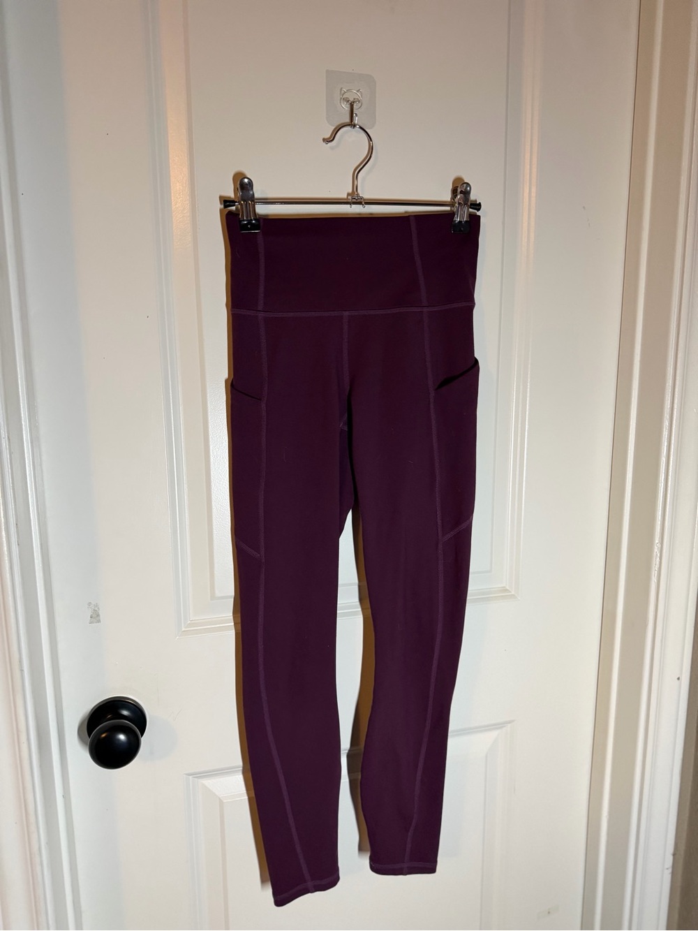 Fabletics High-Rise Pocket Leggings in Plum